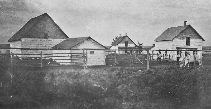 加拿大阿尔伯塔省拉比歇湖的HBC毛皮贸易站- 1913年